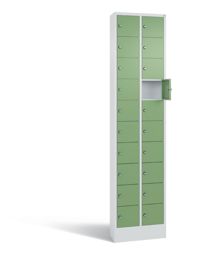 Produktbild C+P Kleingefachschrank 20 Fächer 1950 x 460 x 200 mm lichtgrau resedagrün bild 2
