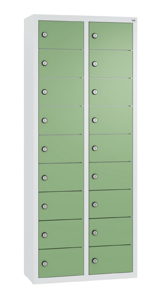 Produktbild C+P Kleingefachschrank 18 Fächer 1130 x 460 x 200 mm lichtgrau resedagrün