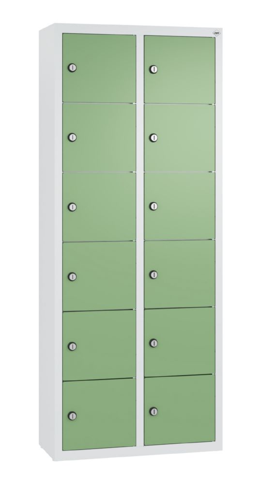Produktbild C+P Kleingefachschrank 12 schmale Fächer grau resedagrün 460 x 200 x 1130 mm