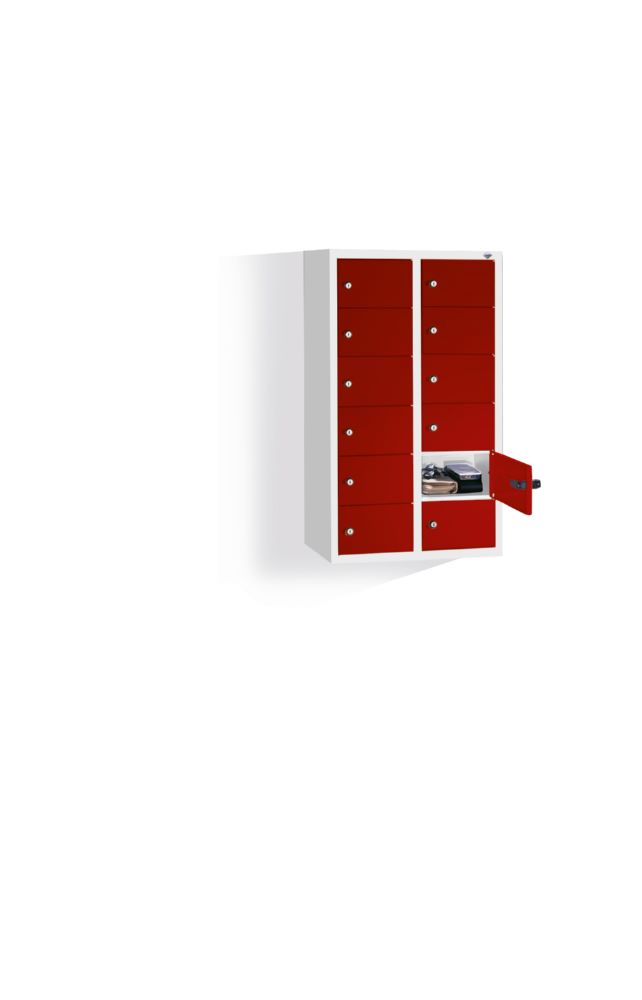 Produktbild C+P Kleingefachschrank 12 kleine Fächer rubinrot weiß 460 x 200 x 770 mm bild 3