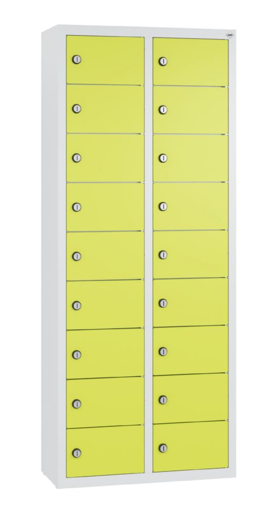 Produktbild C+P Kleingefachschrank 18 Fächer 1130 x 460 x 200 mm lichtgrau viridingrün