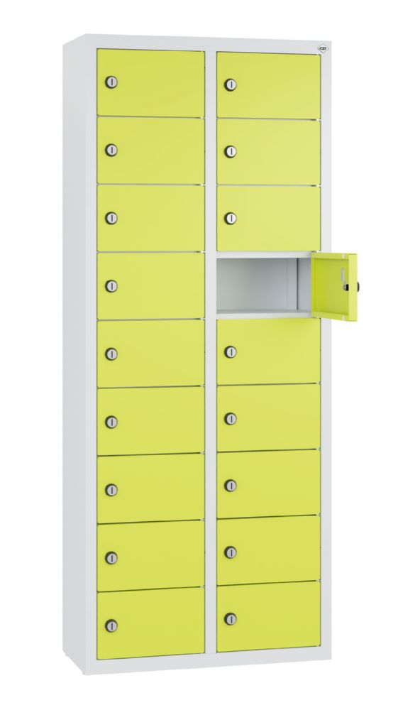 Produktbild C+P Kleingefachschrank 18 Fächer 1130 x 460 x 200 mm lichtgrau viridingrün bild 2