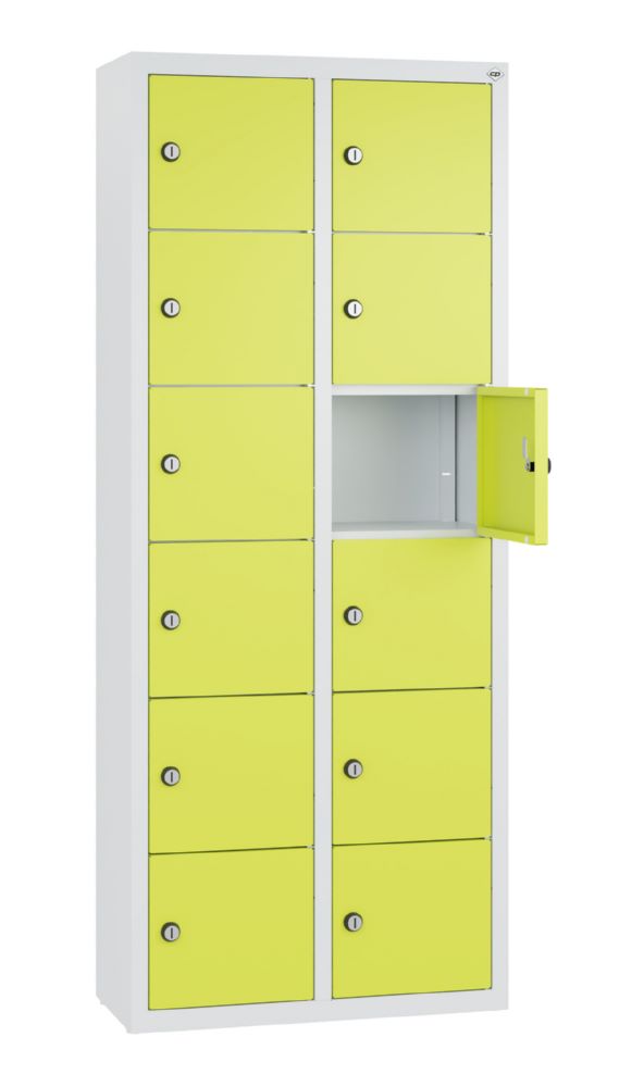 Produktbild C+P Kleingefachschrank 12 schmale Fächer viridingrün grau 460 x 200 x 1130 mm bild 2