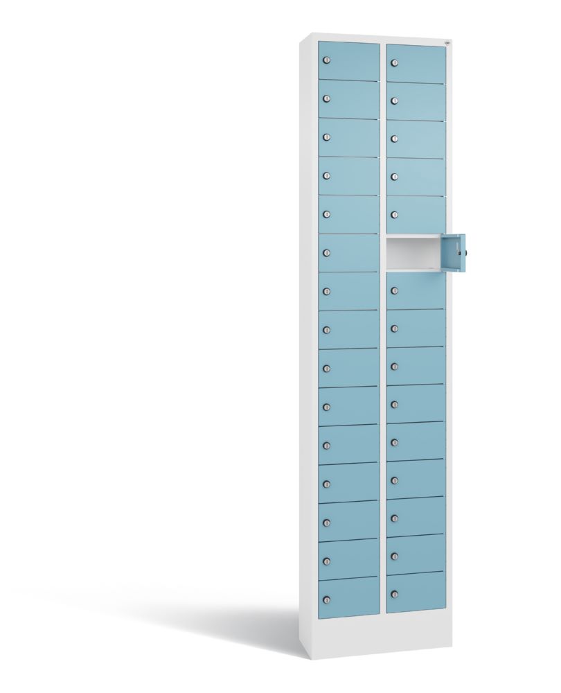 Produktbild C+P Kleingefachschrank Serie 8170 30 Fächer 1950 x 460 x 200 mm weiß horizontblau bild 2