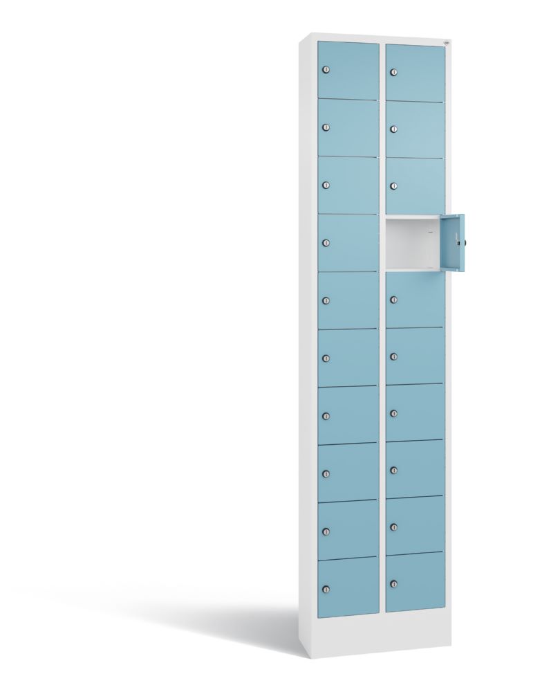 Produktbild C+P Kleingefachschrank 20 Fächer 1950 x 460 x 200 mm weiß horizontblau bild 2