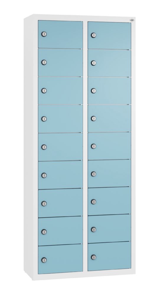Produktbild C+P Kleingefachschrank 18 Fächer 1130 x 460 x 200 mm weiß horizontblau