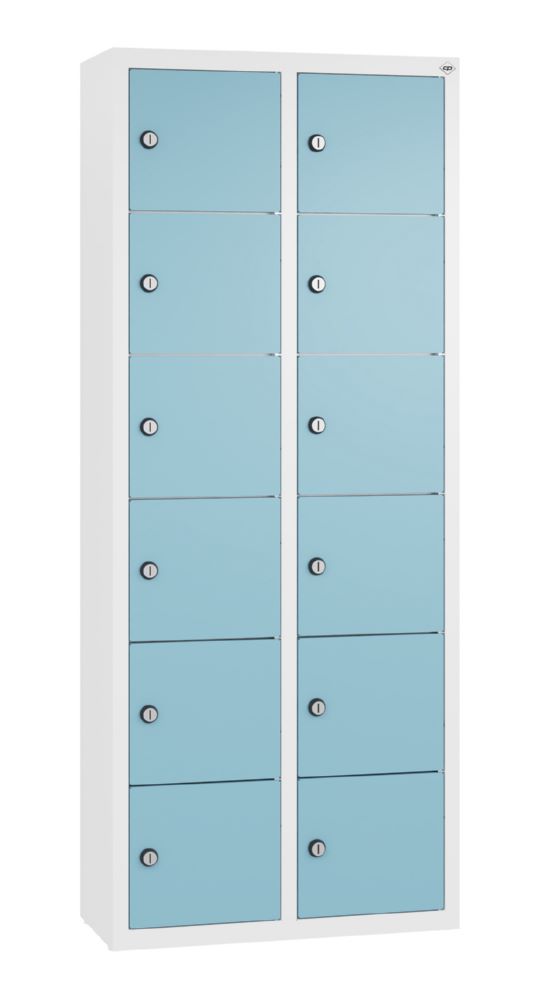Produktbild C+P Kleingefachschrank 12 Fächer 1130 x 460 x 200 mm weiß horizontblau