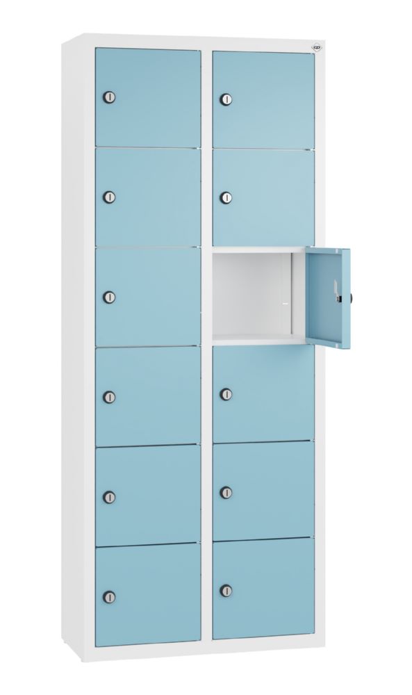 Produktbild C+P Kleingefachschrank 12 Fächer 1130 x 460 x 200 mm weiß horizontblau bild 2