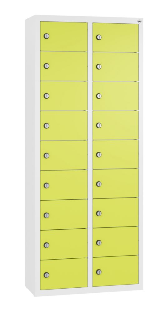 Produktbild C+P Kleingefachschrank 18 Fächer 1130 x 460 x 200 mm weiß viridingrün