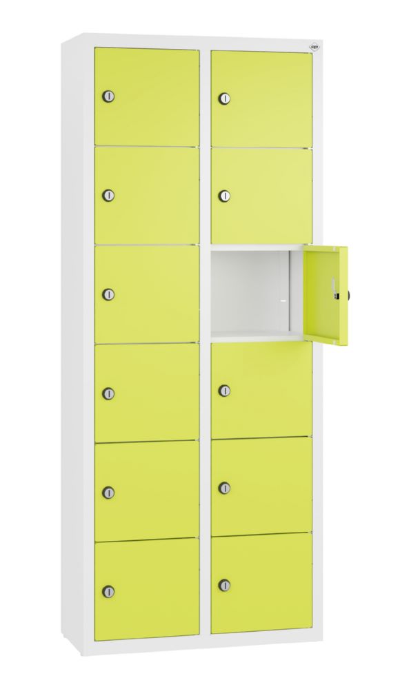 Produktbild C+P Kleingefachschrank 12 Fächer 1130 x 460 x 200 mm weiß viridingrün bild 2