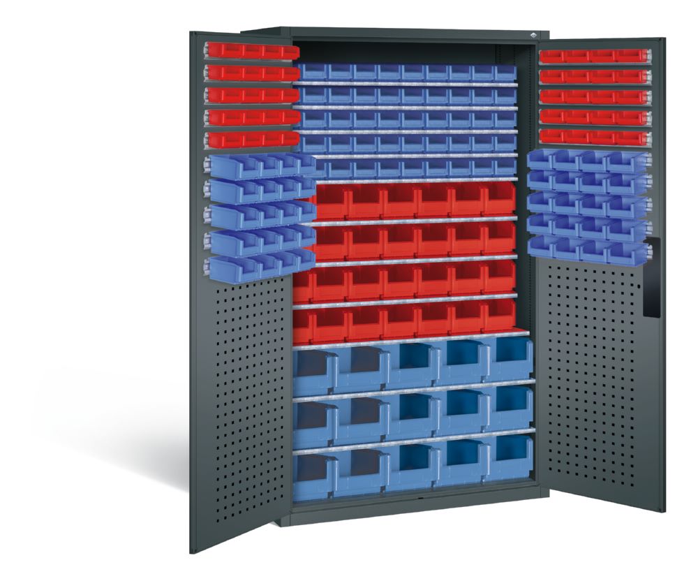 Produktbild C+P Magazinschrank mit 173 Sichtlagerkästen 1950 x 1100 x 535 mm in anthrazit bild 2