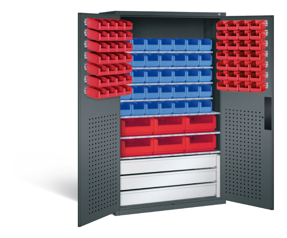 Produktbild C+P Magazinschrank mit 97 Sichtlagerkästen H 1950 mm in anthrazit bild 2