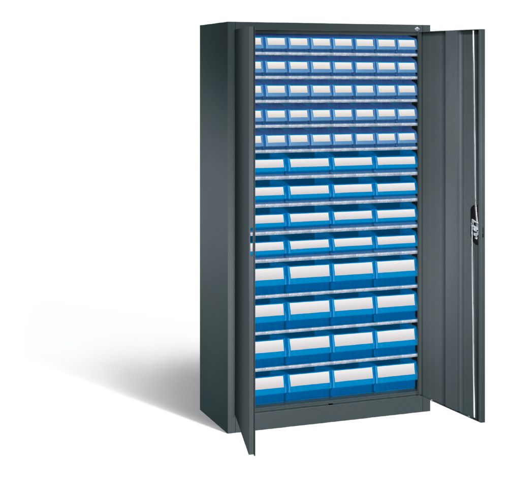 Produktbild C+P Magazinschrank mit 72 Sichtlagerkästen H 1980 mm in anthrazit bild 2