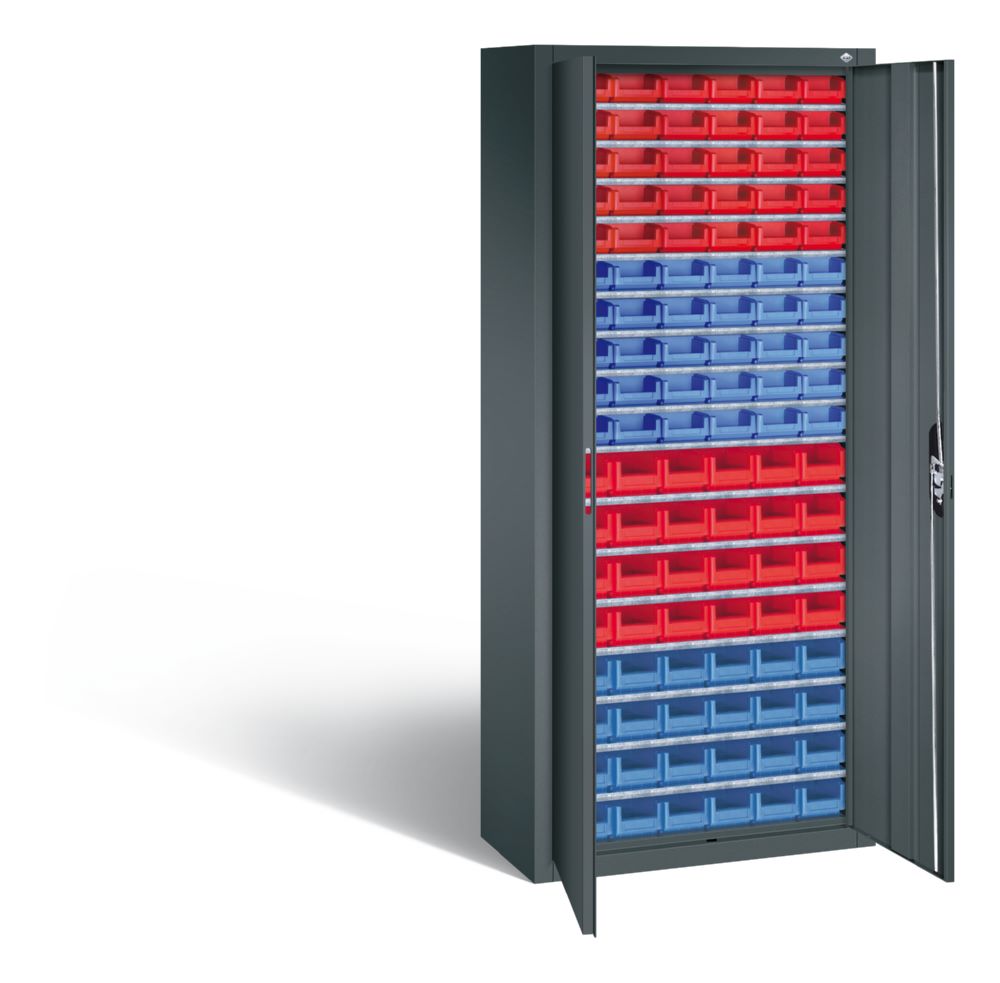 Produktbild C+P Magazinschrank 108 Sichtlagerkästen dunkelgrau 700 x 300 x 1690 mm bild 2