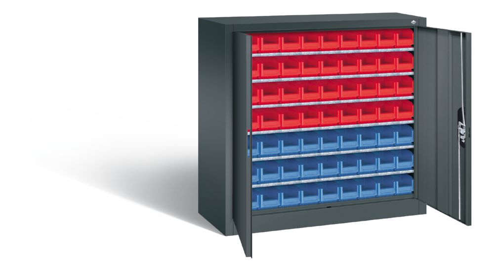 Produktbild C+P Magazinschrank mit 63 Lagerkästen 6 Böden anthrazit 1000 x 420 x 1000 mm bild 2
