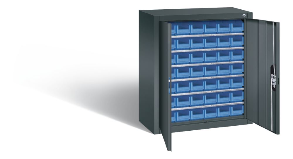 Produktbild C+P Magazinschrank mit 42 Sichtlagerkästen anthrazit 700 x 300 x 830 mm bild 2