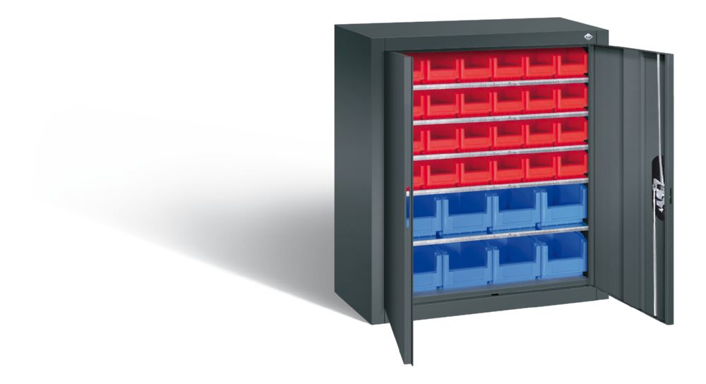 Produktbild C+P Magazinschrank mit 32 Lagerkästen anthrazit 700 x 300 x 830 mm bild 2