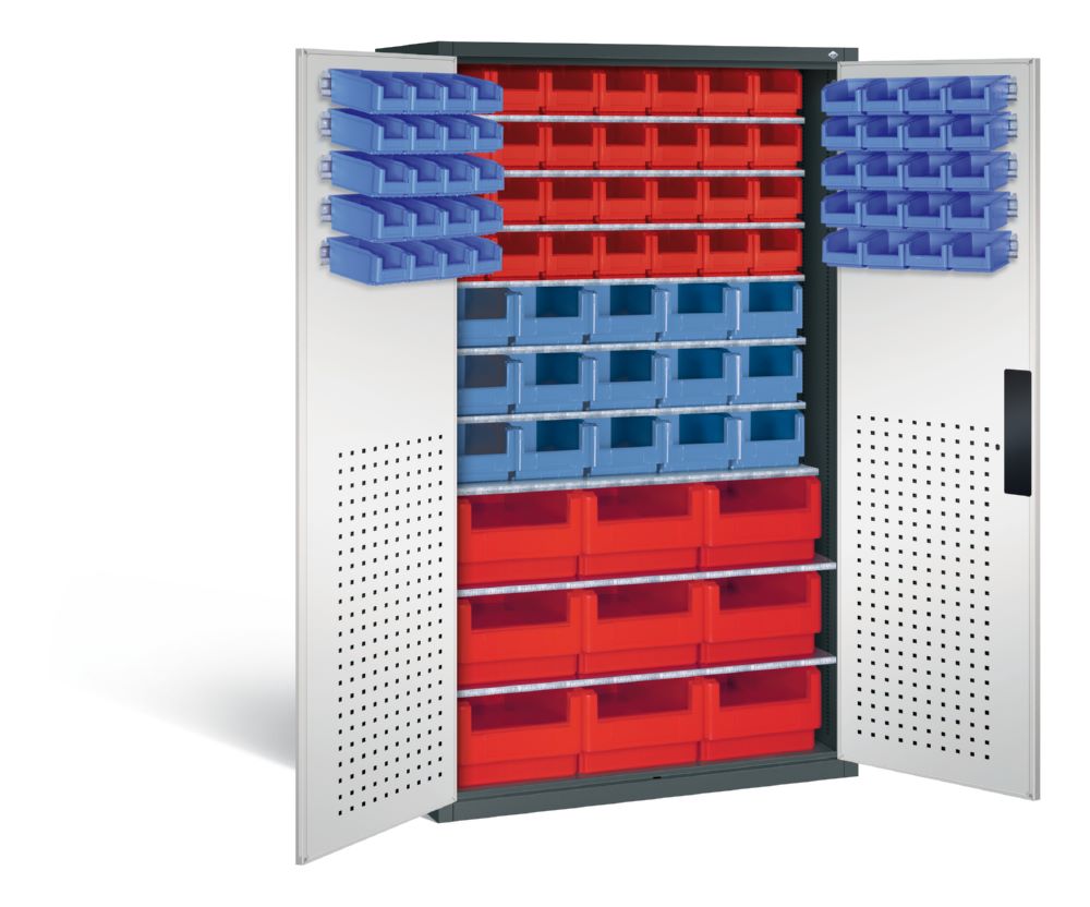 Produktbild C+P Magazinschrank mit 92 Sichtlagerkästen H 1950 mm anthrazit lichtgrau bild 2