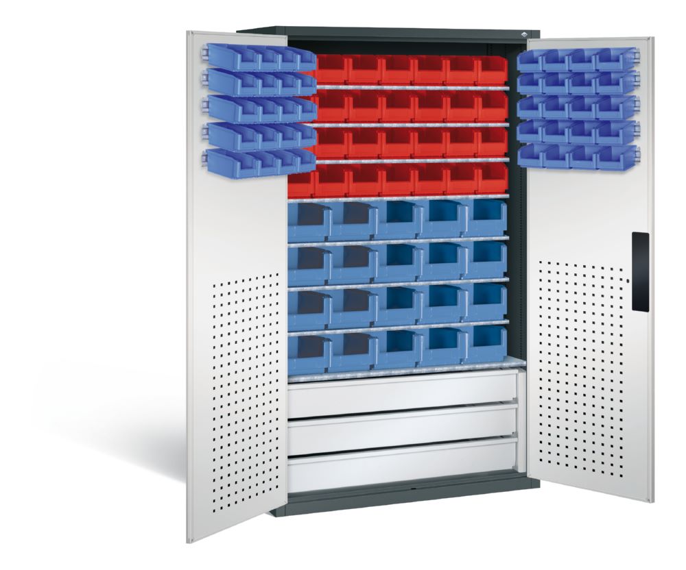 Produktbild C+P Magazinschrank mit 83 Sichtlagerkästen H 1950 mm anthrazit lichtgrau bild 2