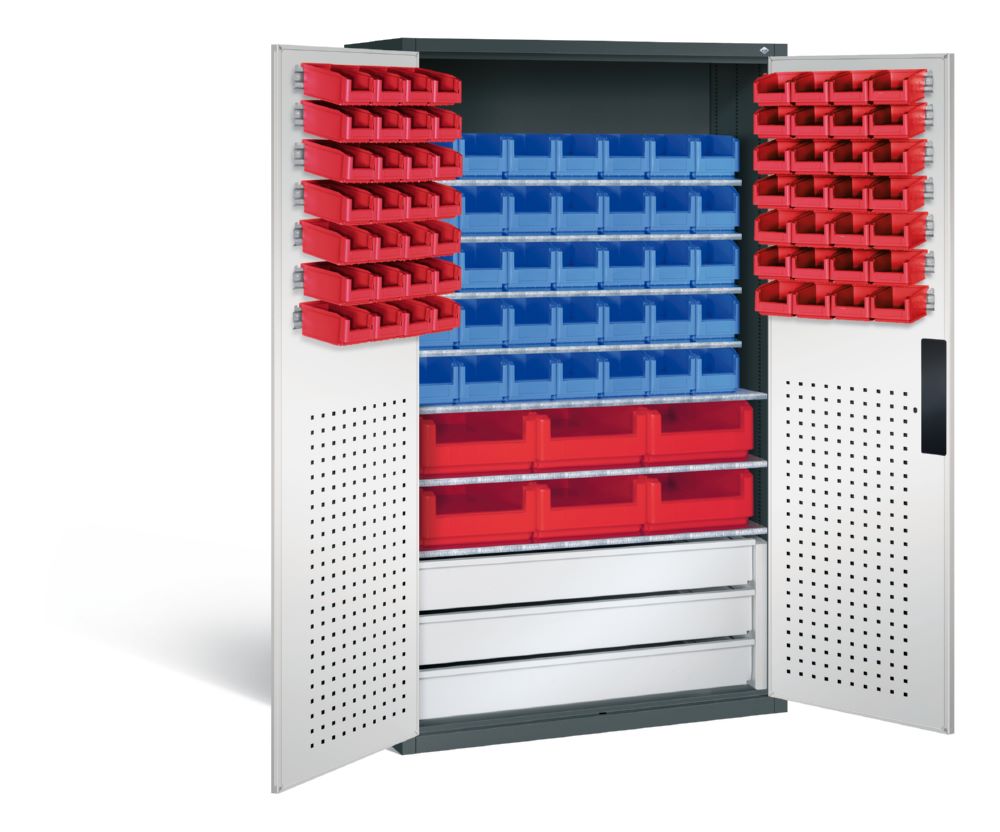 Produktbild C+P Magazinschrank mit 97 Sichtlagerkästen H 1950 mm anthrazit lichtgrau bild 2