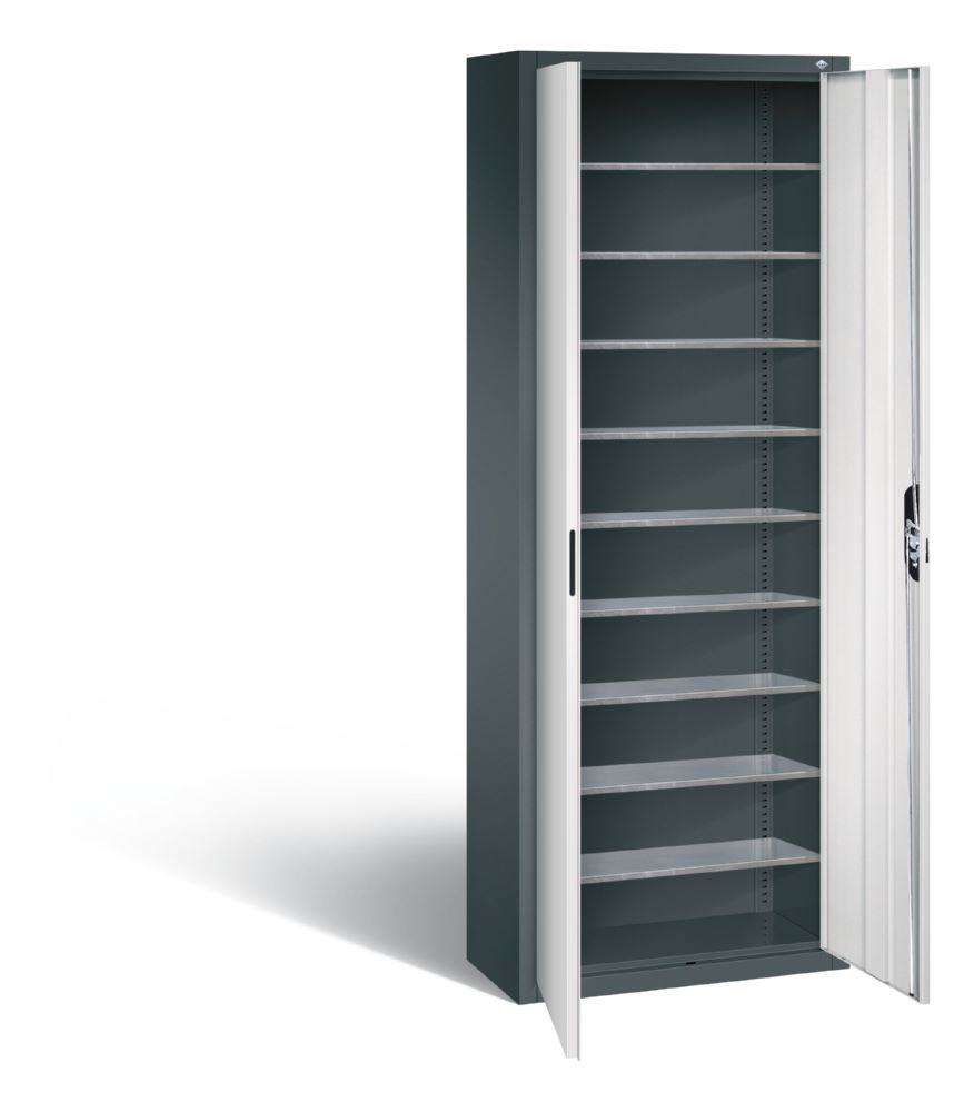 Produktbild C+P Magazinschrank 9 Einlegeböden aus Stahl lichtgrau 700 x 300 x 1980 mm bild 2
