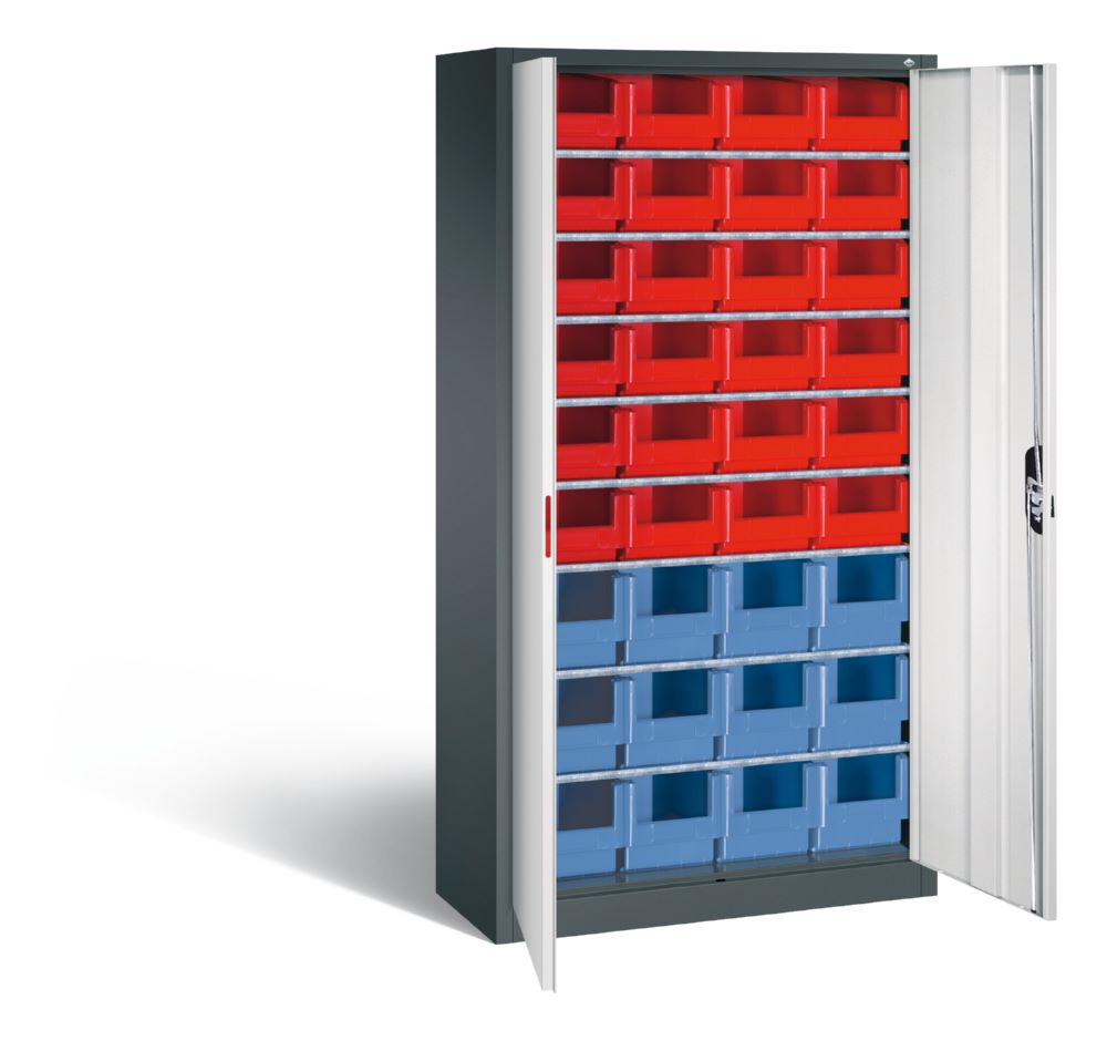 Produktbild C+P Magazinschrank mit verschiedenen Lagerkästen lichtgrau grau 1000 x 420 x 1980 mm bild 2