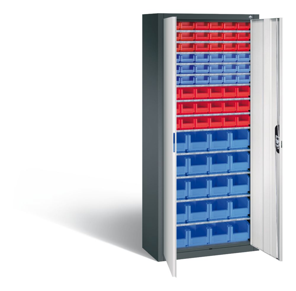 Produktbild C+P Magazinschrank Serie 13 Flügeltüren in anthrazit lichtgrau 700 x 300 x 1690 mm bild 2