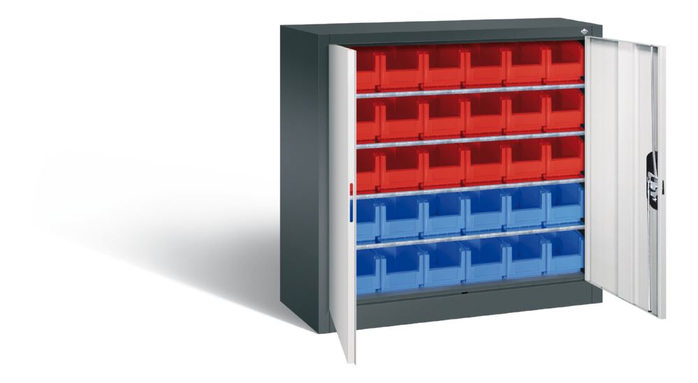 Produktbild C+P Magazinschrank mit 2 Flügeltüren lichtgrau 1000 x 1000 x 420 mm bild 2