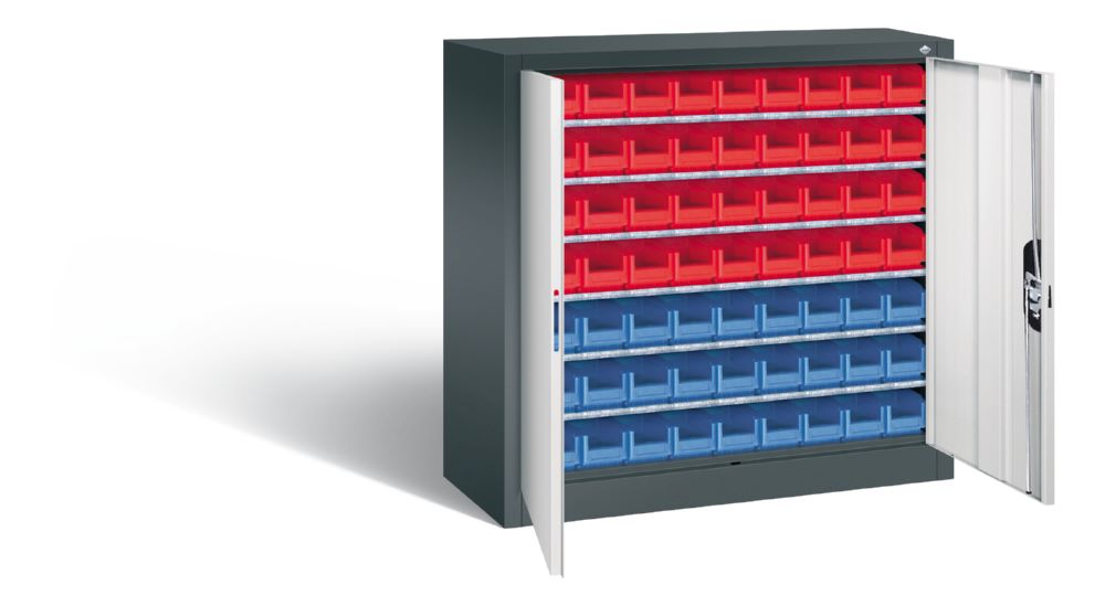 Produktbild C+P Magazinschrank 63 Lagerkästen dunkelgrau lichtgrau 1000 x 420 x 1000 mm bild 2