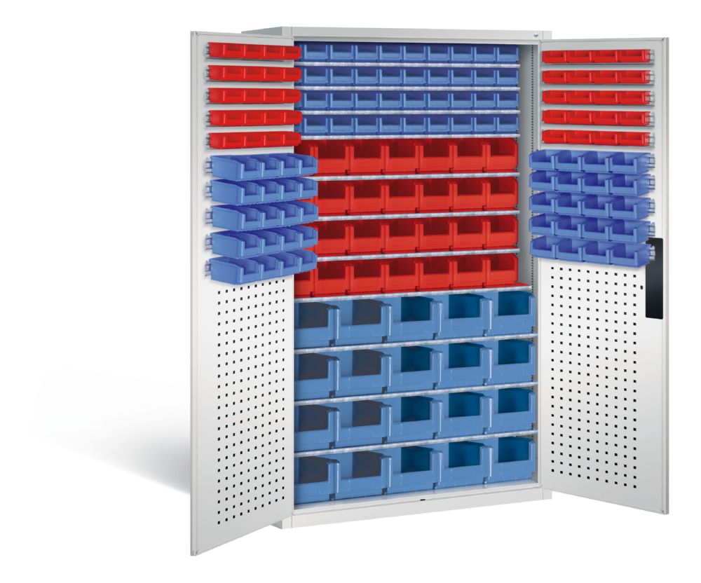 Produktbild C+P Magazinschrank 168 Sichtlagerkästen 1950 x 1100 x 535 mm in lichtgrau bild 2