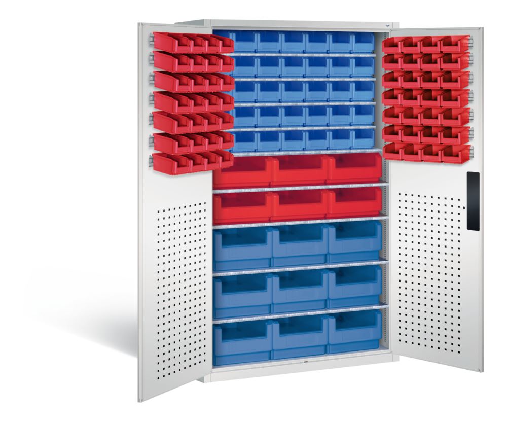 Produktbild C+P Magazinschrank mit 106 Sichtlagerkästen H 1950 mm in lichtgrau bild 2