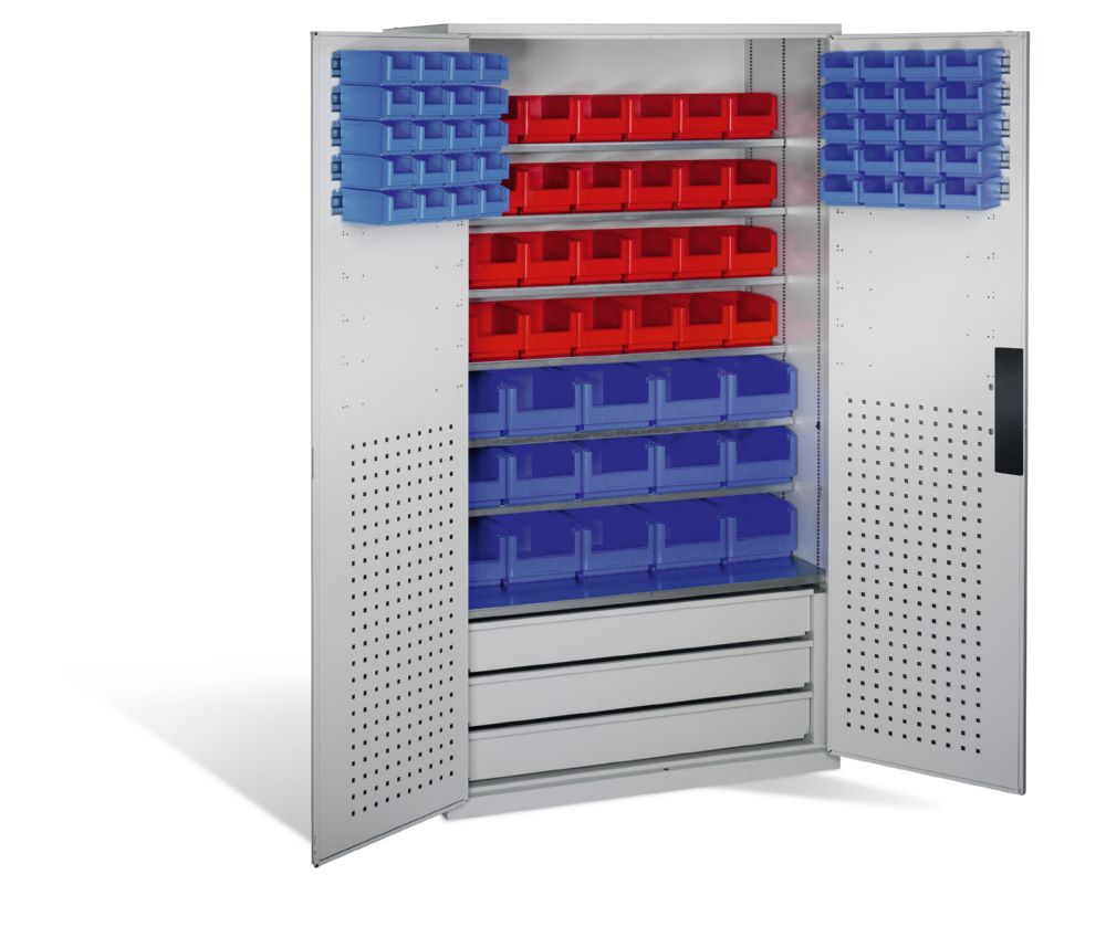 Produktbild C+P Magazinschrank 83 Sichtlagerkästen 1950 x 1100 x 535 mm in lichtgrau bild 2