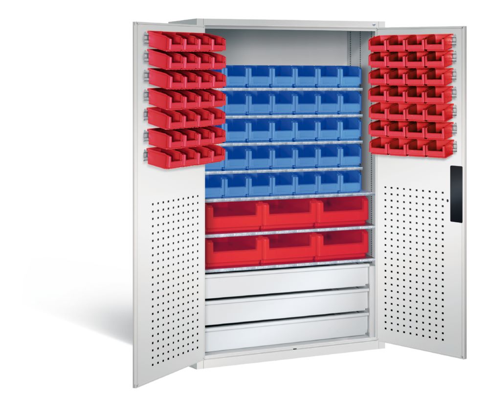 Produktbild C+P Magazinschrank mit 97 Sichtlagerkästen H 1950 mm in lichtgrau bild 2