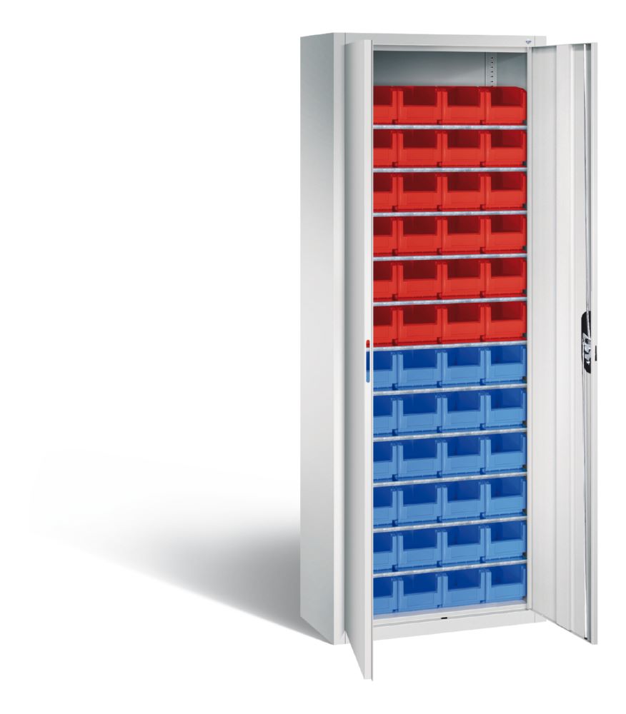 Produktbild C+P Magazinschrank mit 48 Lagerkästen in hellgrau 700 x 300 x 1980 mm bild 2