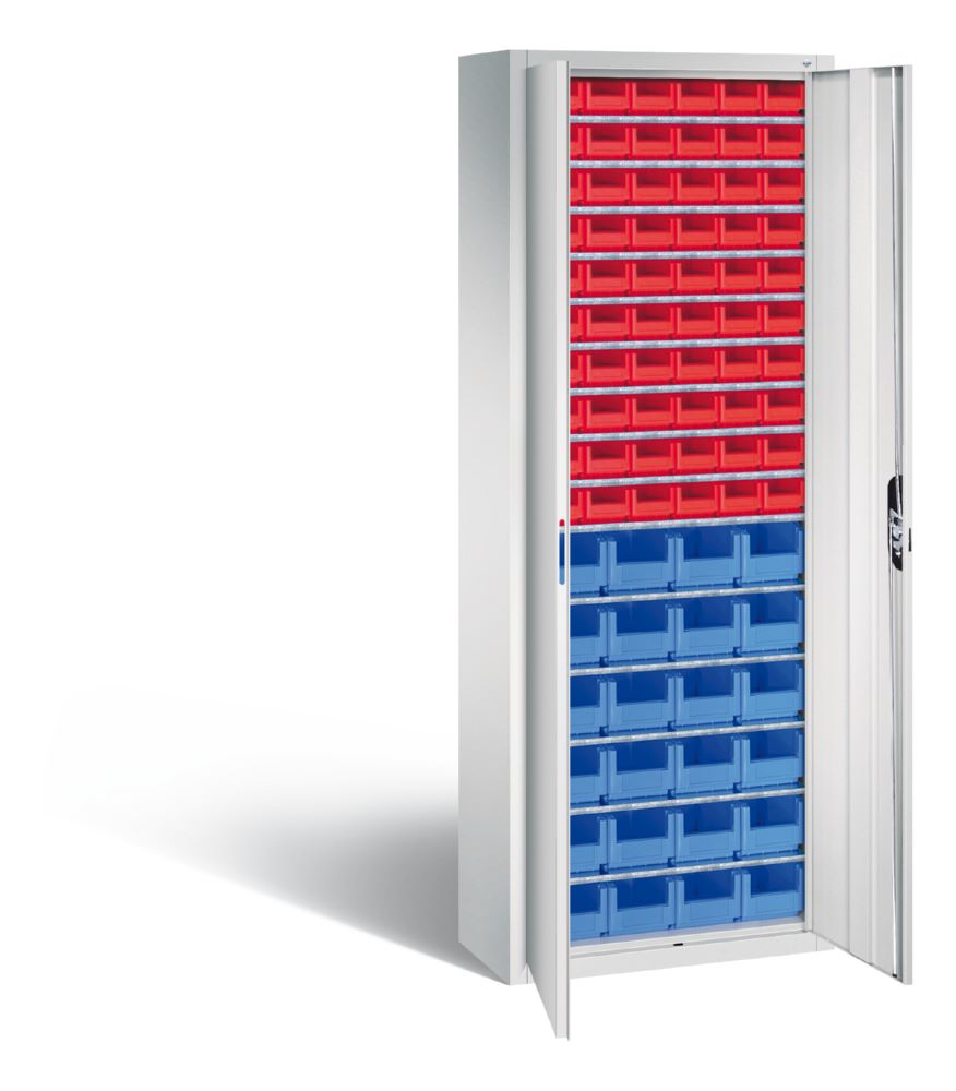 Produktbild C+P Magazinschrank mit 84 Lagerkästen Türen in lichtgrau 700 x 300 x 1980 mm bild 2