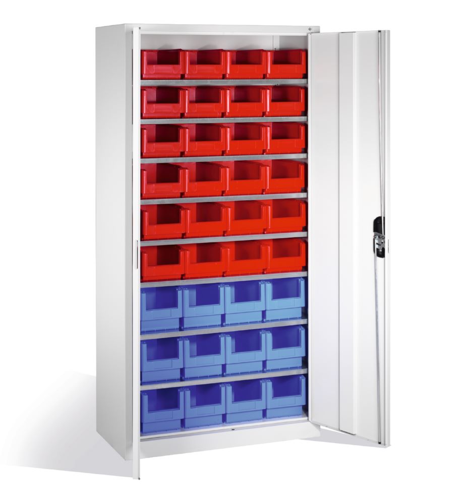 Produktbild C+P Magazinschrank mit 36 Lagerkästen Türen in lichtgrau 1000 x 420 x 1980 mm bild 2