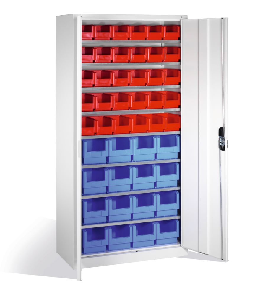 Produktbild C+P Magazinschrank mit 46 Lagerkästen Türen in lichtgrau 1000 x 420 x 1980 mm bild 2
