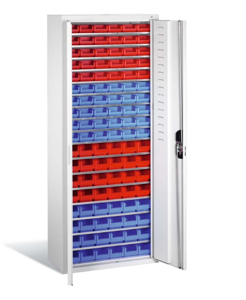 Produktbild C+P Magazinschrank 108 Sichtlagerkästen lichtgrau 700 x 300 x 1690 mm bild 2