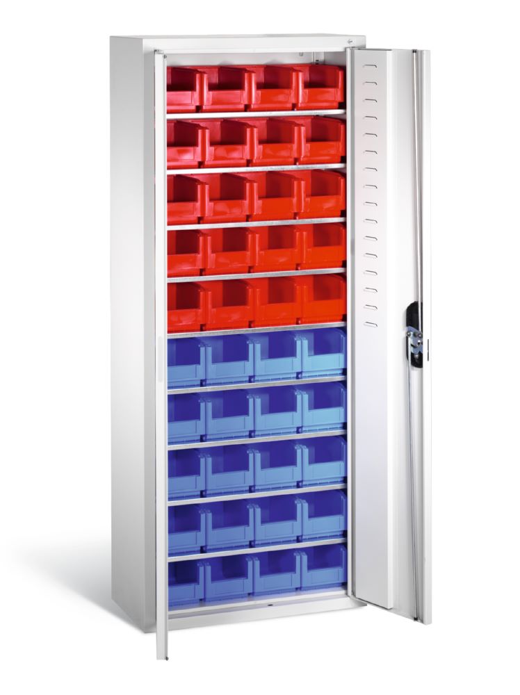Produktbild C+P Magazinschrank mit 40 Sichtlagerkästen lichtgrau 700 x 300 x 1690 mm bild 2
