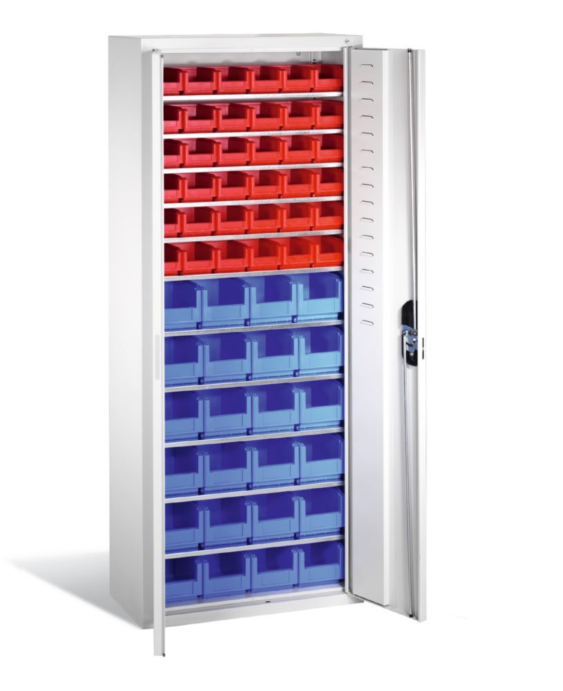 Produktbild C+P Magazinschrank Serie 13 mit 60 Lagerkästen lichtgrau 700 x 300 x 1690 mm bild 2