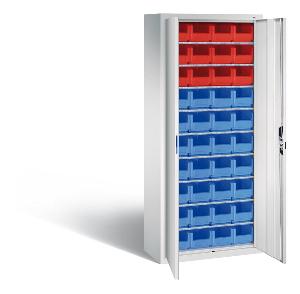 Produktbild C+P Magazinschrank mit verschiedenen Lagerkästen lichtgrau 700 x 300 x 1690 mm bild 2