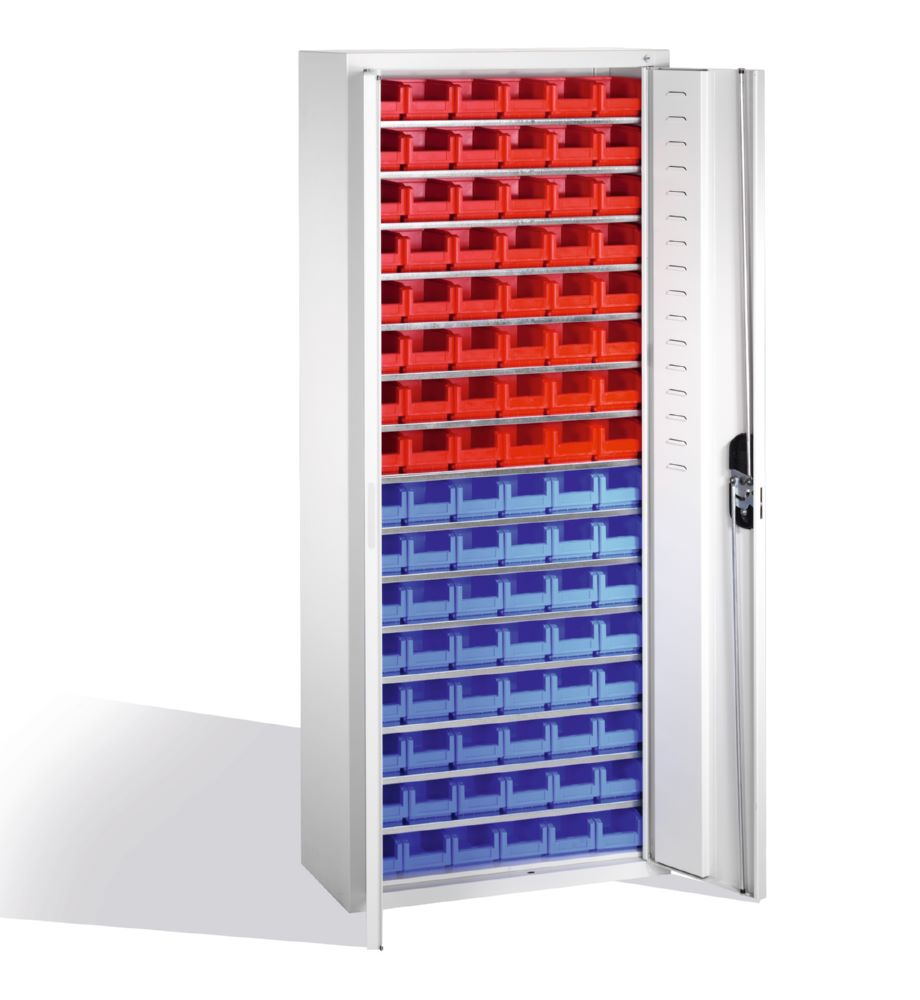 Produktbild C+P Magazinschrank Serie 13 mit 96 Lagerkästen lichtgrau 700 x 300 x 1690 mm bild 2