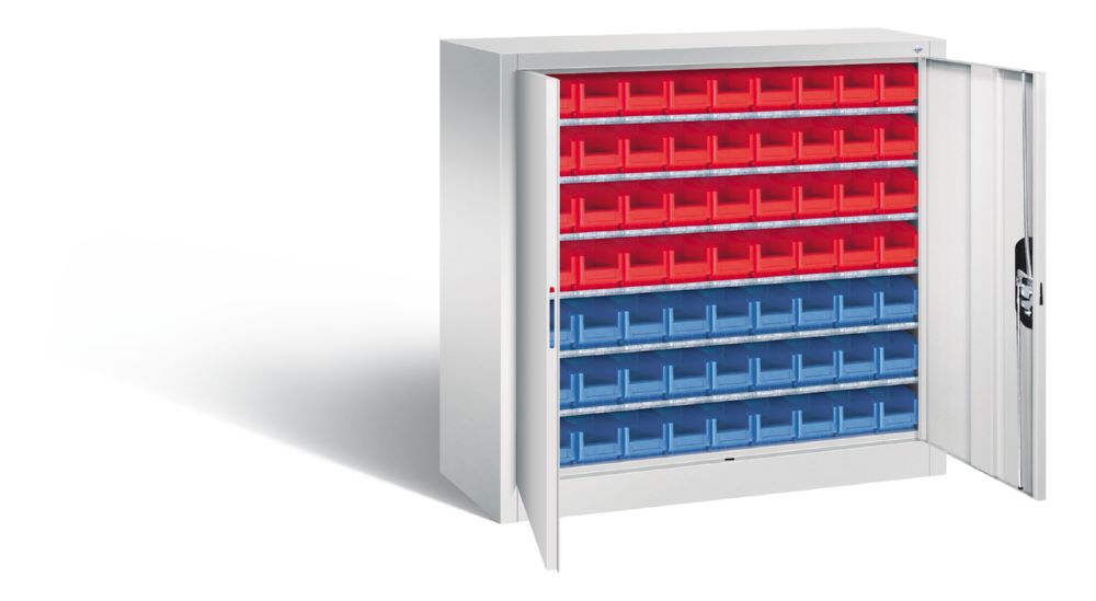 Produktbild C+P Magazinschrank mit 6 Böden 63 Lagerkästen lichtgrau 1000 x 420 x 1000 mm bild 2