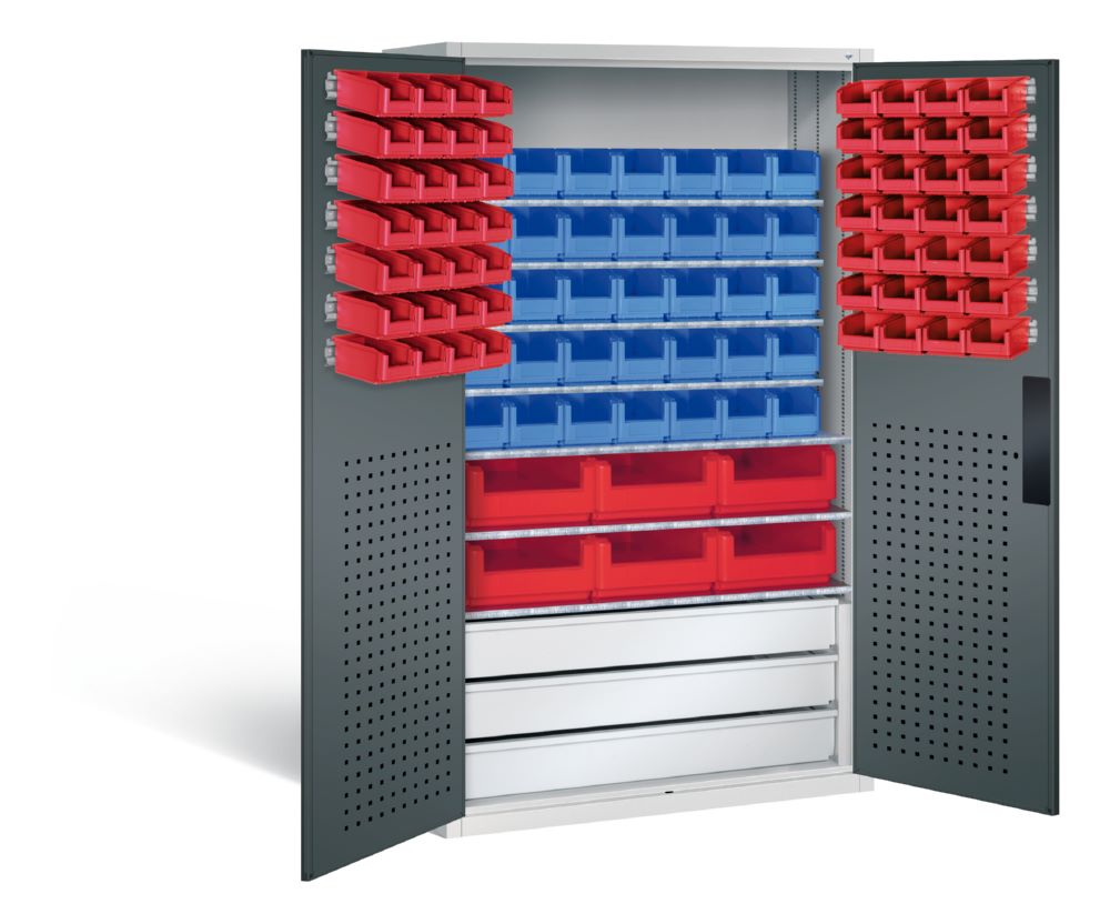 Produktbild C+P Magazinschrank mit 97 Sichtlagerkästen H 1950 mm lichtgrau anthrazit bild 2