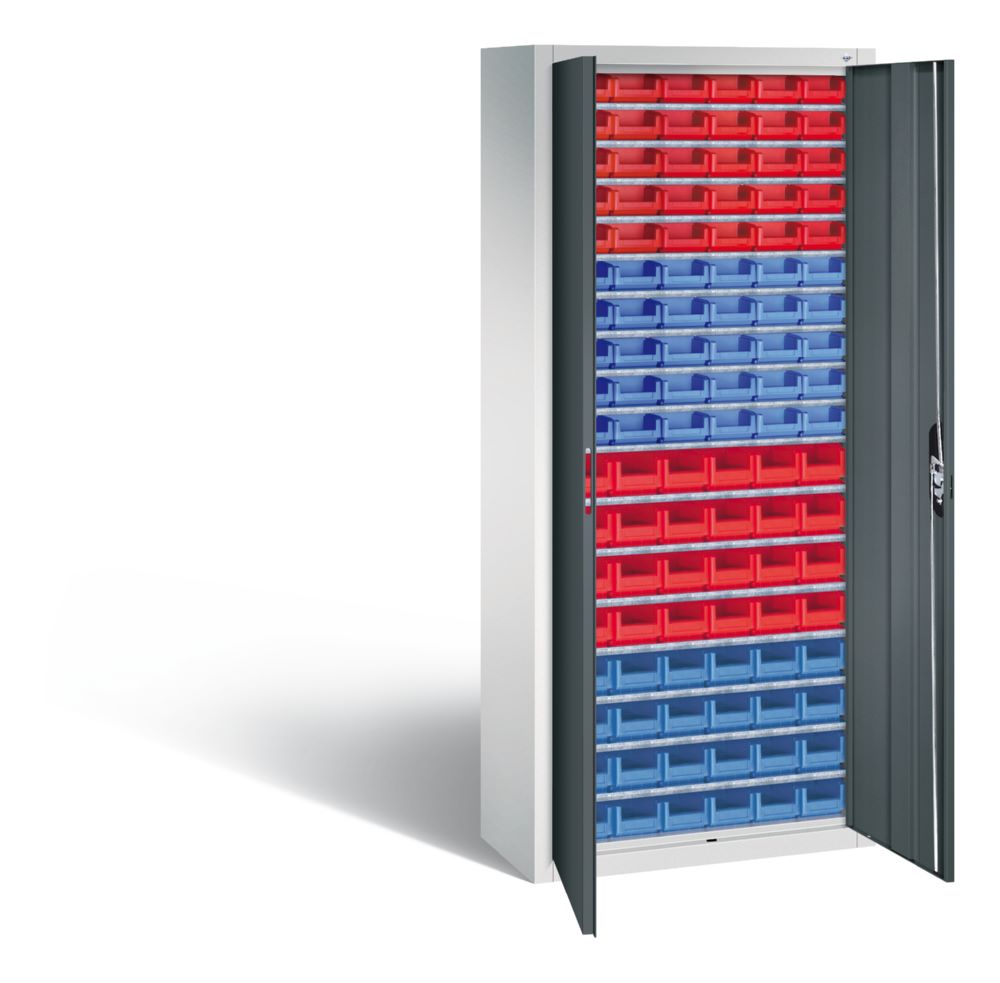Produktbild C+P Magazinschrank 108 Sichtlagerkästen grau 700 x 300 x 1690 mm bild 2
