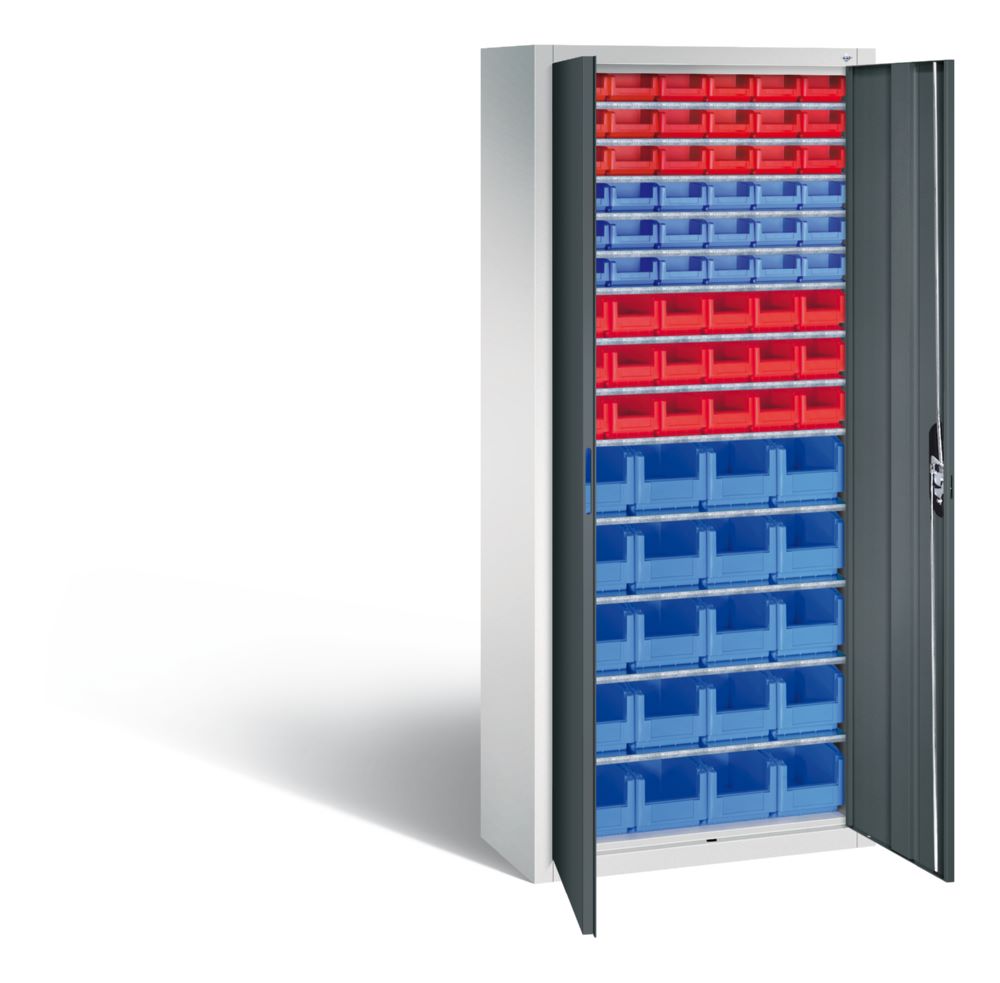 Produktbild C+P Magazinschrank Serie 13 Flügeltüren in dunkelgrau 700 x 300 x 1690 mm bild 2