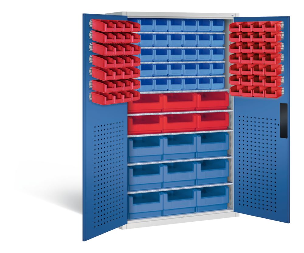 Produktbild C+P Magazinschrank 106 Sichtlagerkästen H 1950 mm lichtgrau enzianblau bild 2