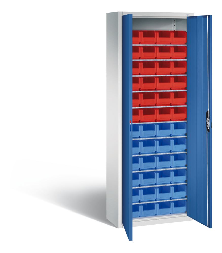 Produktbild C+P Magazinschrank mit 48 Lagerkästen enzianblau 700 x 300 x 1980 mm bild 2