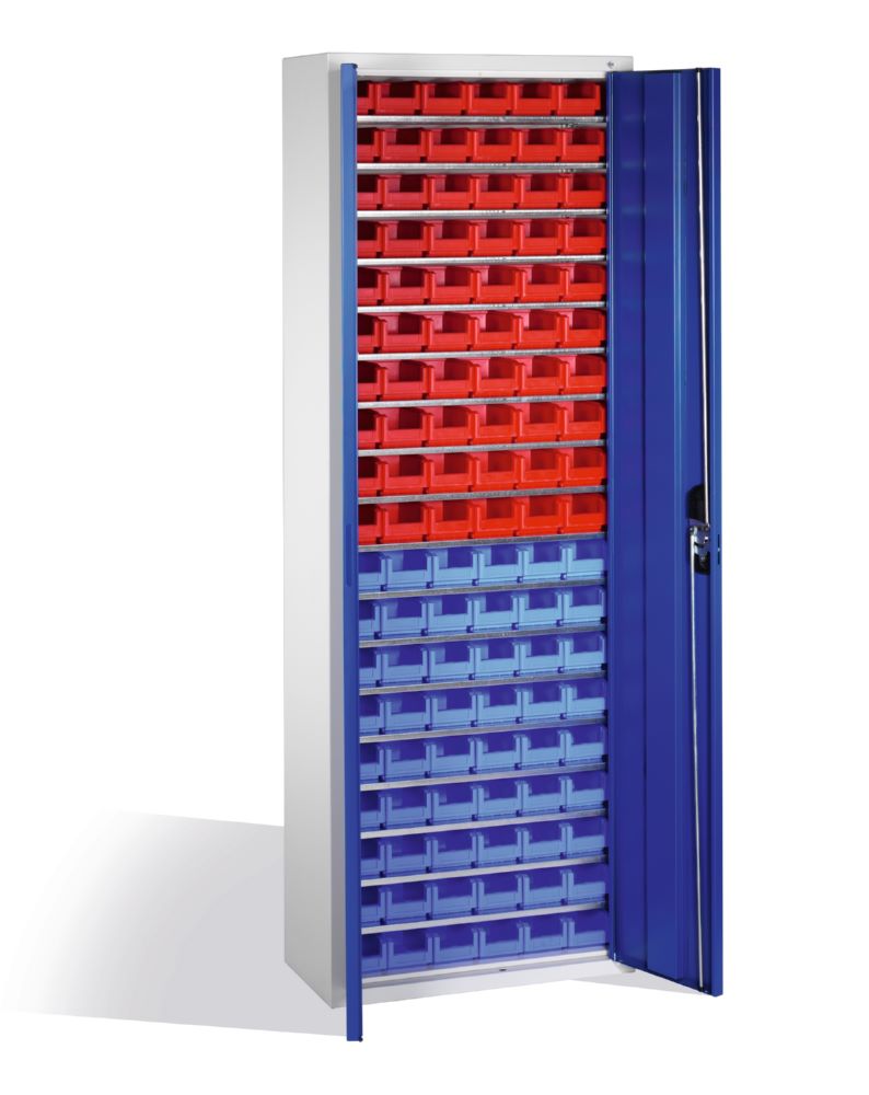 Produktbild C+P Magazinschrank aus Serie 13 mit 114 Lagerkästen enzianblau 700 x 300 x 1980 mm bild 2