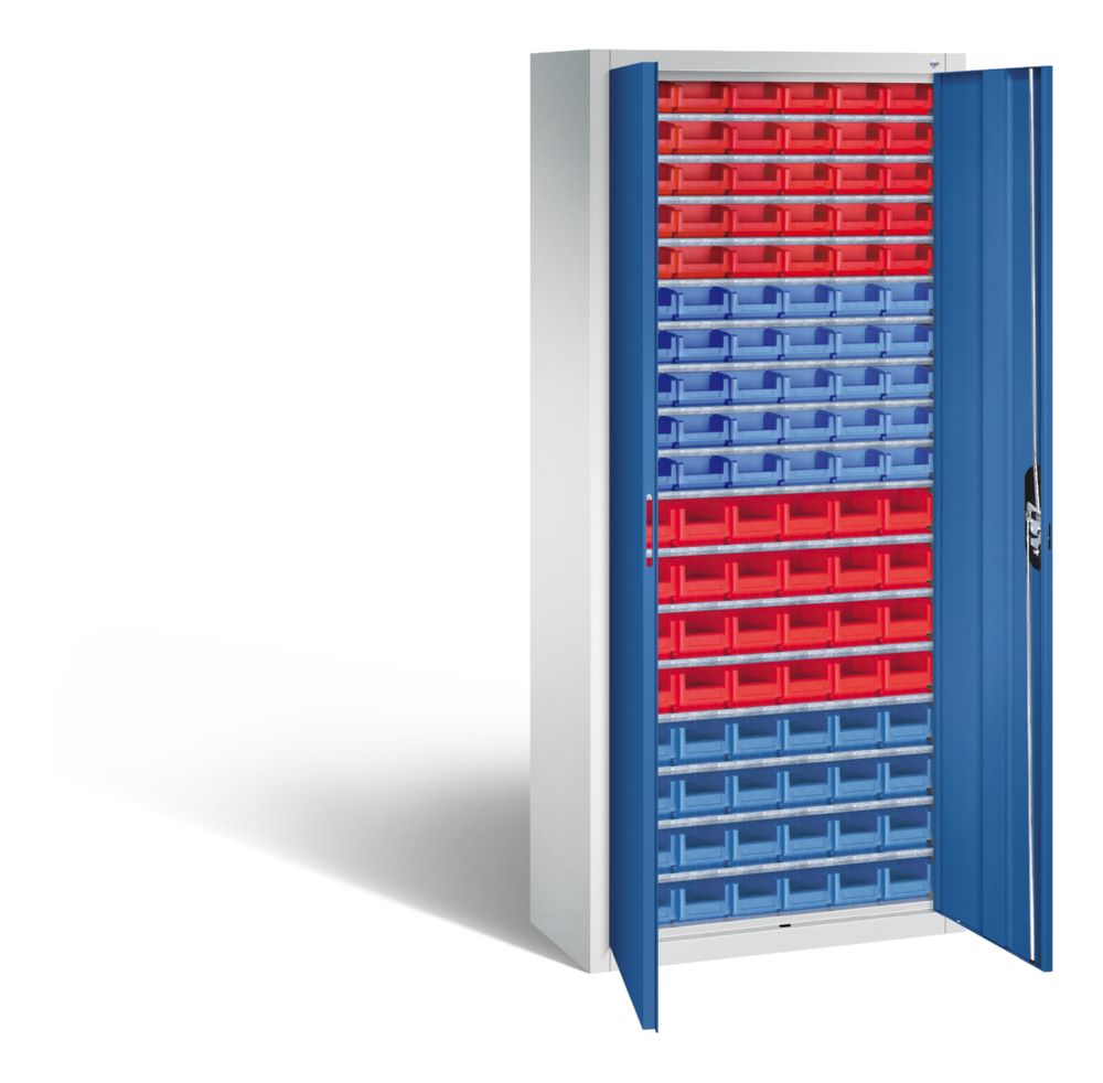 Produktbild C+P Magazinschrank 108 verschiedene Lagerkästen enzianblau 700 x 300 x 1690 mm bild 2
